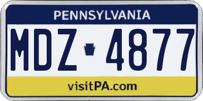 PA license plate MDZ4877