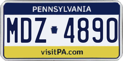 PA license plate MDZ4890