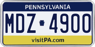 PA license plate MDZ4900
