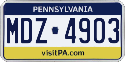 PA license plate MDZ4903