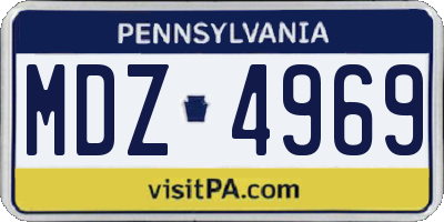 PA license plate MDZ4969