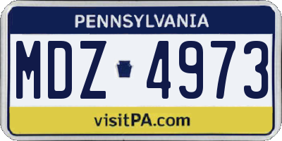 PA license plate MDZ4973