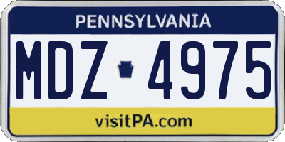 PA license plate MDZ4975