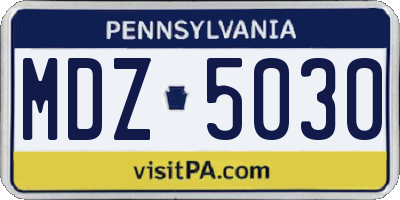 PA license plate MDZ5030