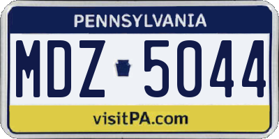 PA license plate MDZ5044