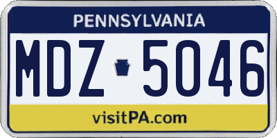 PA license plate MDZ5046