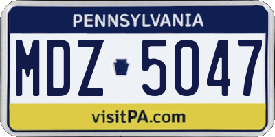 PA license plate MDZ5047