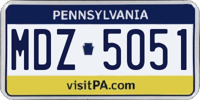 PA license plate MDZ5051
