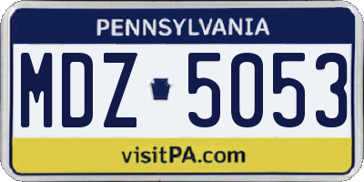 PA license plate MDZ5053