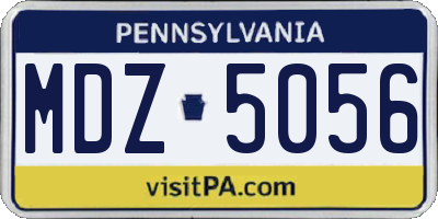 PA license plate MDZ5056
