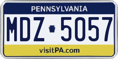 PA license plate MDZ5057