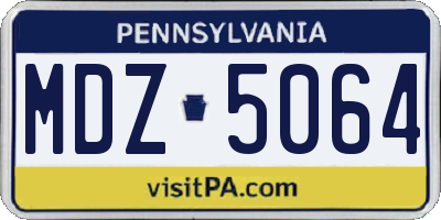 PA license plate MDZ5064