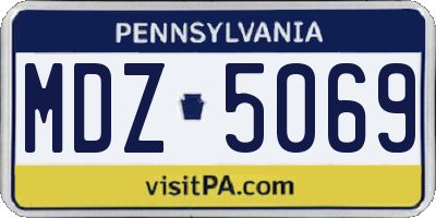 PA license plate MDZ5069