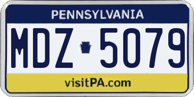 PA license plate MDZ5079