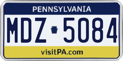 PA license plate MDZ5084