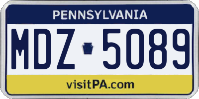 PA license plate MDZ5089