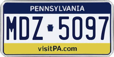PA license plate MDZ5097