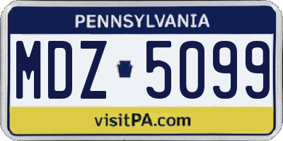 PA license plate MDZ5099