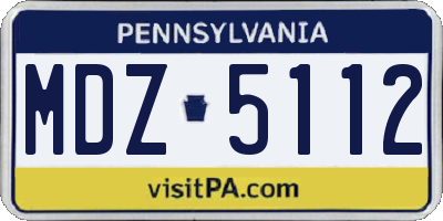 PA license plate MDZ5112