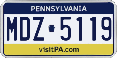PA license plate MDZ5119