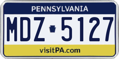 PA license plate MDZ5127