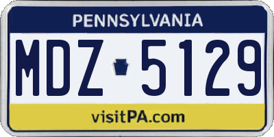PA license plate MDZ5129