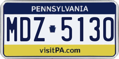 PA license plate MDZ5130