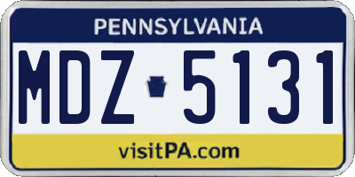PA license plate MDZ5131