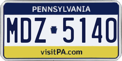PA license plate MDZ5140