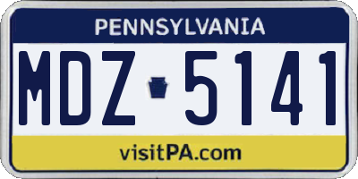 PA license plate MDZ5141