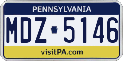 PA license plate MDZ5146