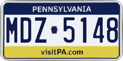 PA license plate MDZ5148