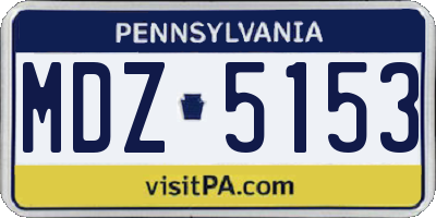 PA license plate MDZ5153