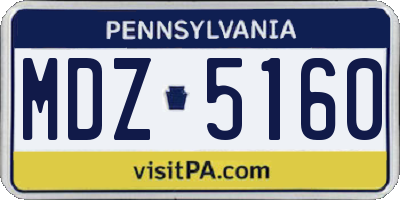PA license plate MDZ5160