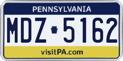 PA license plate MDZ5162