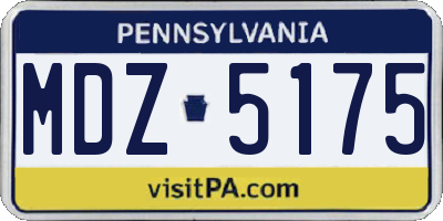 PA license plate MDZ5175