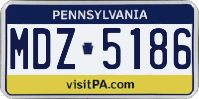 PA license plate MDZ5186