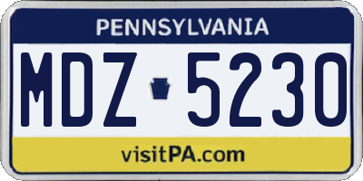 PA license plate MDZ5230