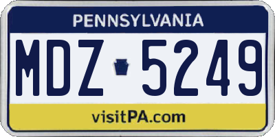 PA license plate MDZ5249