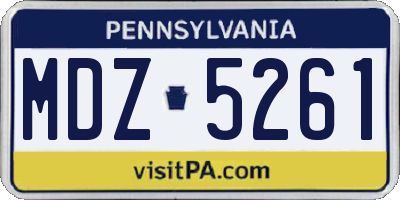 PA license plate MDZ5261