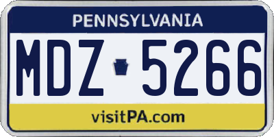 PA license plate MDZ5266