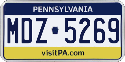 PA license plate MDZ5269