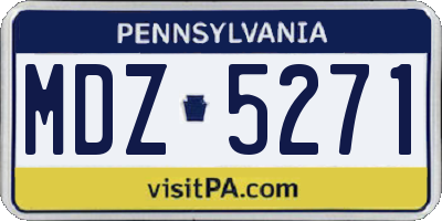 PA license plate MDZ5271