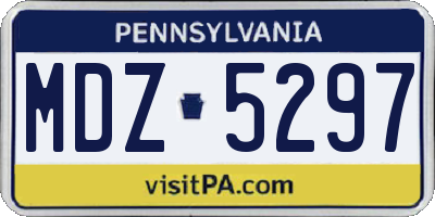 PA license plate MDZ5297