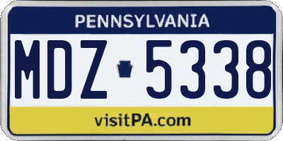 PA license plate MDZ5338