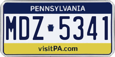 PA license plate MDZ5341