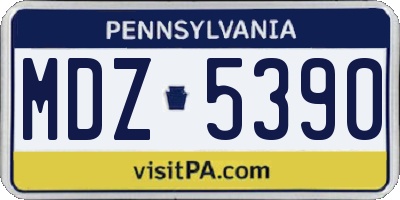PA license plate MDZ5390