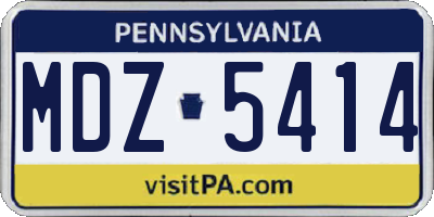 PA license plate MDZ5414
