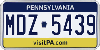 PA license plate MDZ5439