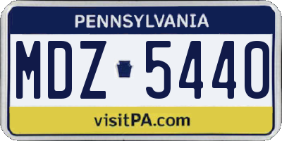PA license plate MDZ5440